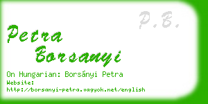 petra borsanyi business card